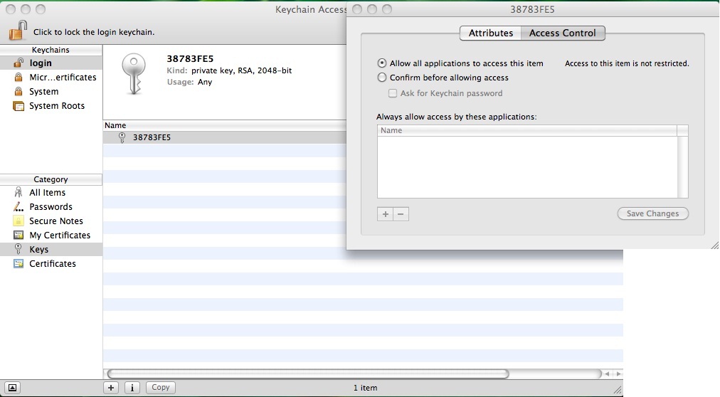 Adding Individual user certificate to the MAC keychain